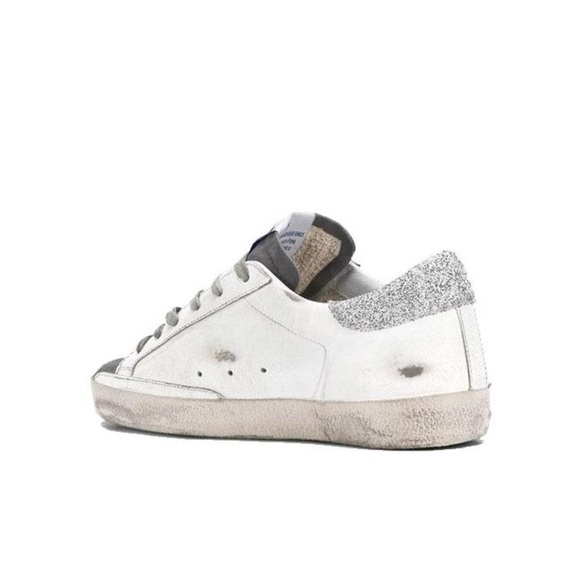 Golden Goose - Superstar Sneaker in DARK GREY suede, WHITE leather & glitter - Picture 3 of 8